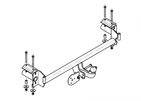 Фаркоп VAZ-38 для LADA 2108, 2109, 21099 1984-2004, Автос, нагрузка 800/50 кг. БЕЗ подрезки бампера от магазина ФаркопРос